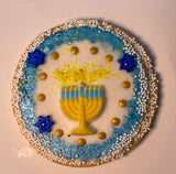 Hanukkah METALLIC Cookie Kit - 8 Sugar Cookies