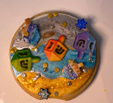 Hanukkah METALLIC Cookie Kit - 8 Sugar Cookies