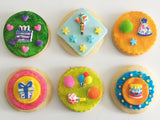 Party Pizazz Cookie Kit - 6 Sugar Cookies
