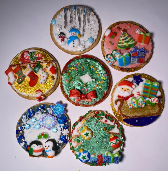 Christmas METALLIC Cookie Kit - 6 Sugar Cookies