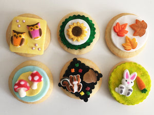 Kit de biscuits Animaux des bois - 6 biscuits en sucre