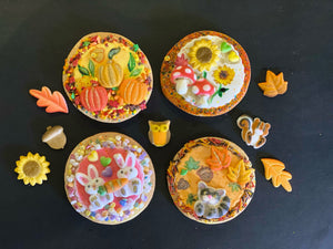 Kit de biscuits d'automne - 6 biscuits au sucre - Peinture métallique !